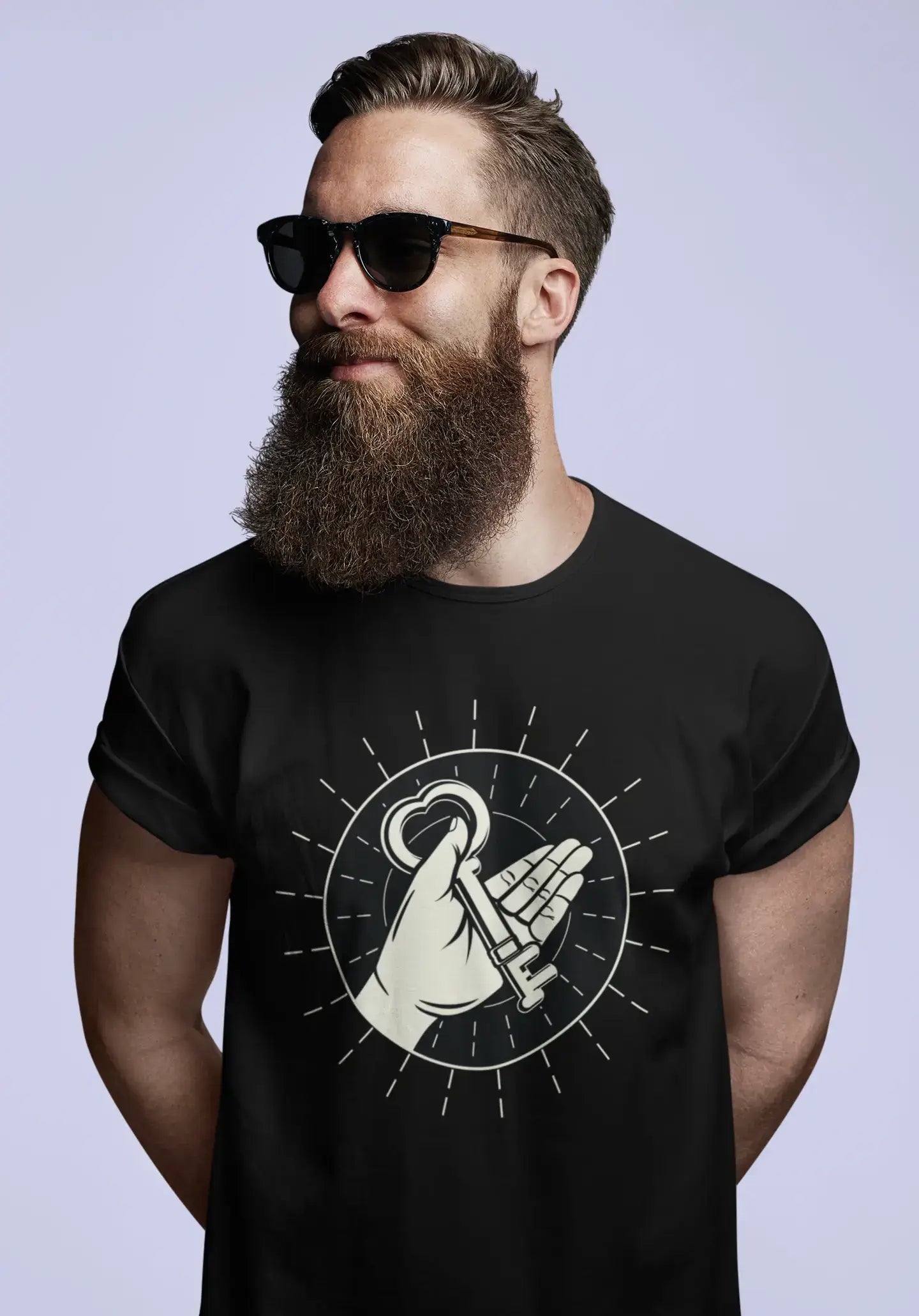 ULTRABASIC Herren-Grafik-T-Shirt „Key of Life – Love Vintage-T-Shirt“.