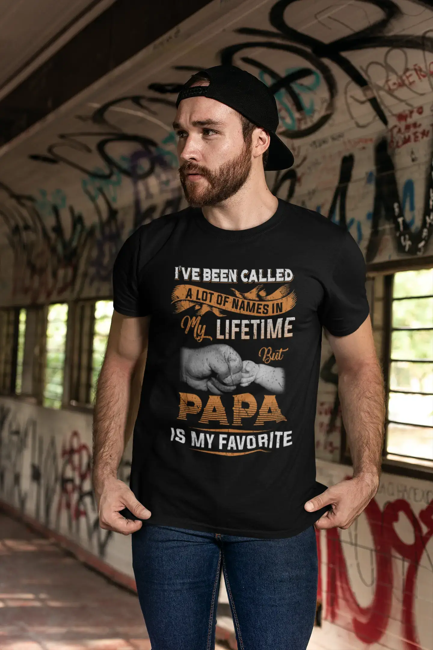 ULTRABASIC Men's Graphic T-Shirt Papa Is My Favorite Name - Family Love