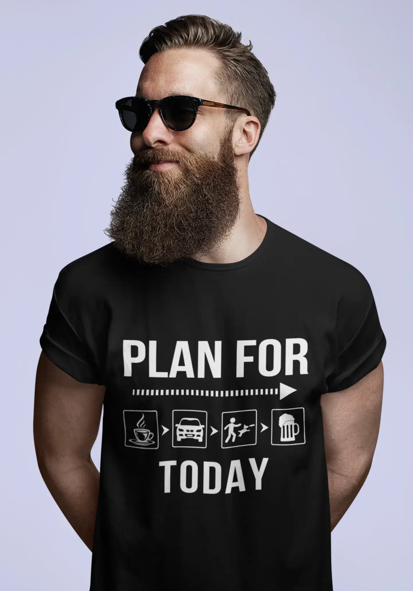 ULTRABASIC Herren-T-Shirt Plan For Today – Lustiges Hunde-Kaffee-Bier-Liebhaber-T-Shirt