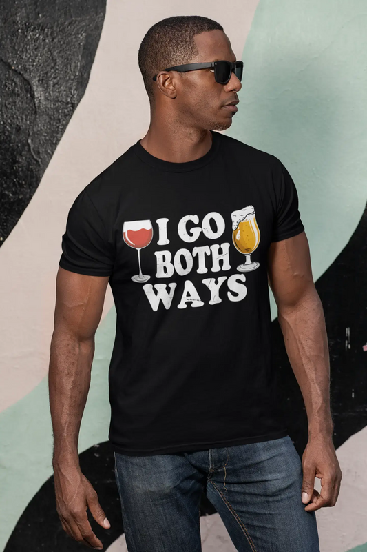 ULTRABASIC Herren-Neuheits-T-Shirt „I Go Both Ways – Wein- und Bierliebhaber-T-Shirt“.