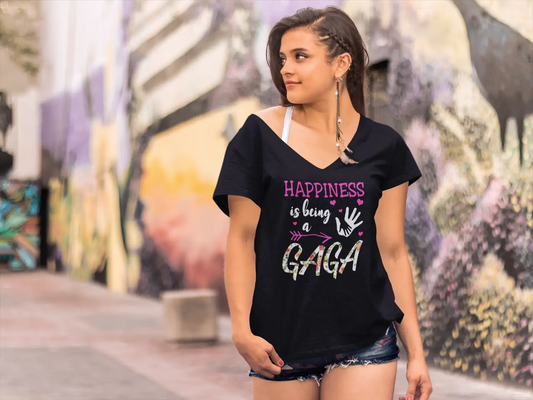 ULTRABASIC Women's T-Shirt Happiness is Being a Gaga Tee Shirt for Ladies