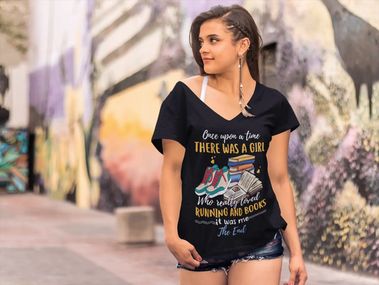 ULTRABASIC Damen-T-Shirt „Ein Mädchen, das Laufen und Bücher wirklich liebte – Läufer-T-Shirt“.