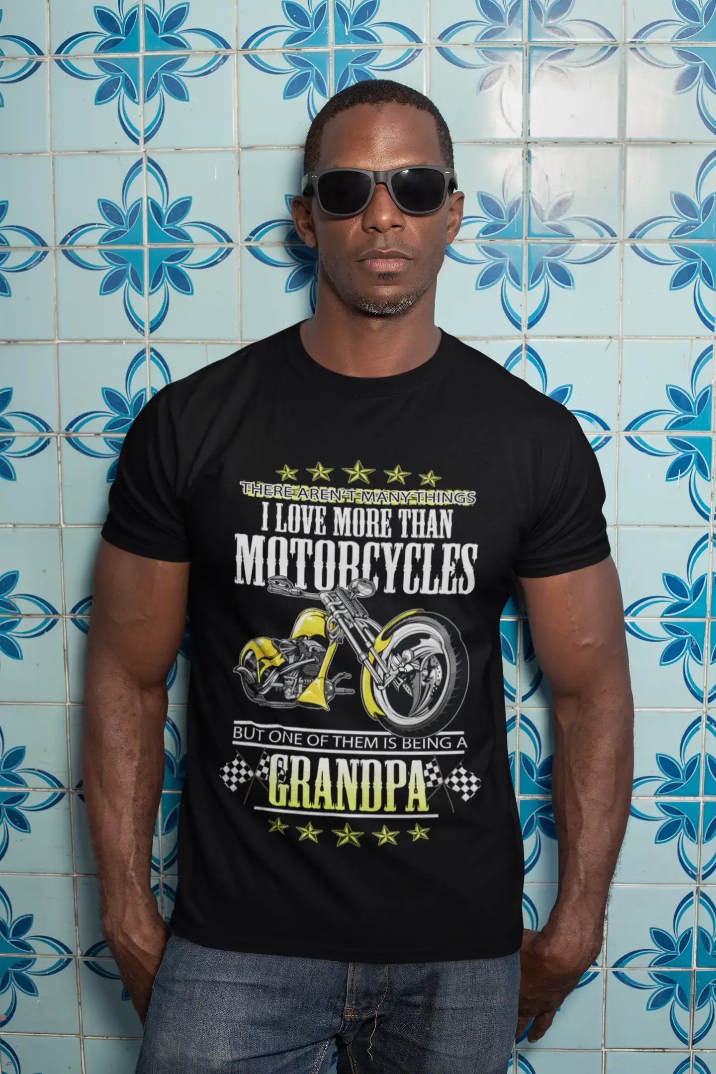 ULTRABASIC Men's Graphic T-Shirt Grandpa I Love More Than Motorcycles - Biker Tee Shirt