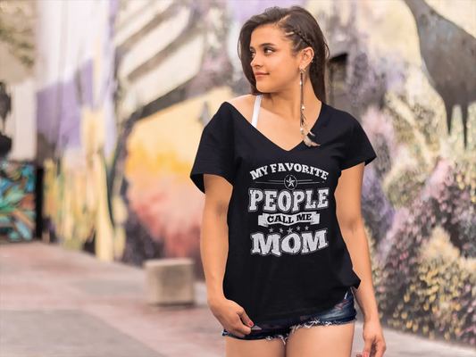 ULTRABASIC Damen-T-Shirt „My Favourite People Call Me Mom“ – kurzärmeliges T-Shirt