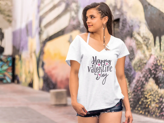 ULTRABASIC Damen T-Shirt Happy Valentine Day – Kurzarm-T-Shirt-Oberteile