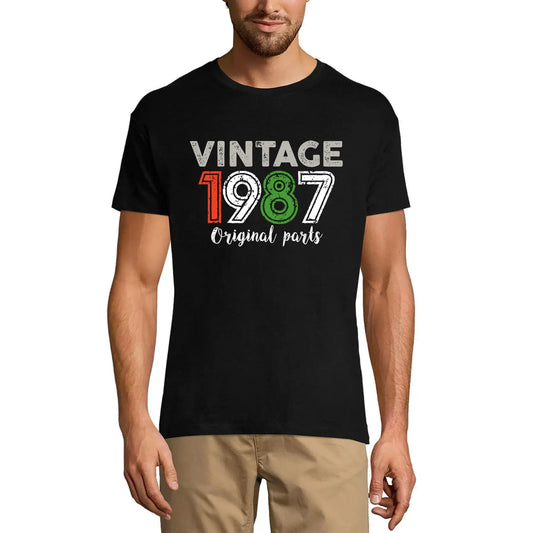 Men's Graphic T-Shirt Original Parts 1987 37th Birthday Anniversary 37 Year Old Gift 1987 Vintage Eco-Friendly Short Sleeve Novelty Tee