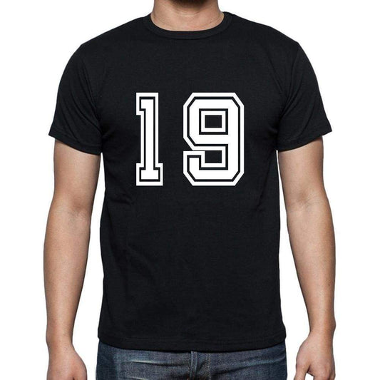 19 Numbers Black Men's Short Sleeve Round Neck T-shirt 00116 - ultrabasic-com