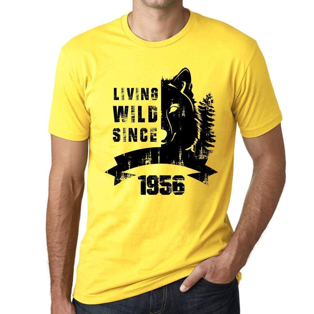 1956, Living Wild Since 1956 Men's T-shirt Yellow Birthday Gift 00501 ultrabasic-com.myshopify.com