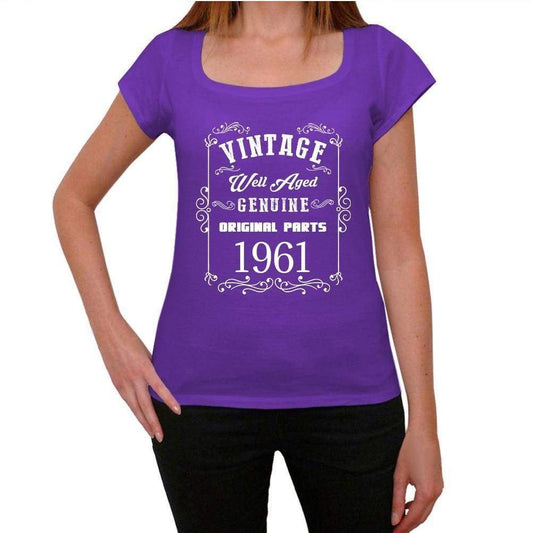 1961, Well Aged, Purple, <span>Women's</span> <span><span>Short Sleeve</span></span> <span>Round Neck</span> T-shirt 00110 - ULTRABASIC