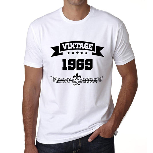 1969 Vintage Year White, Men's Short Sleeve Round Neck T-shirt 00096 - ultrabasic-com