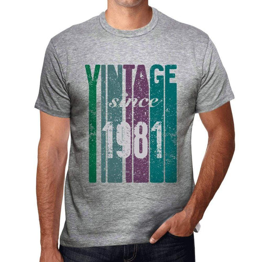 1981, Vintage Since 1981 Men's T-shirt Grey Birthday Gift 00504 00504 - ultrabasic-com