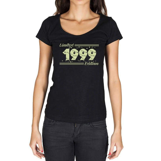 1999 Limited Edition Star Womens T-Shirt Black Birthday Gift 00383 - Black / Xs - Casual