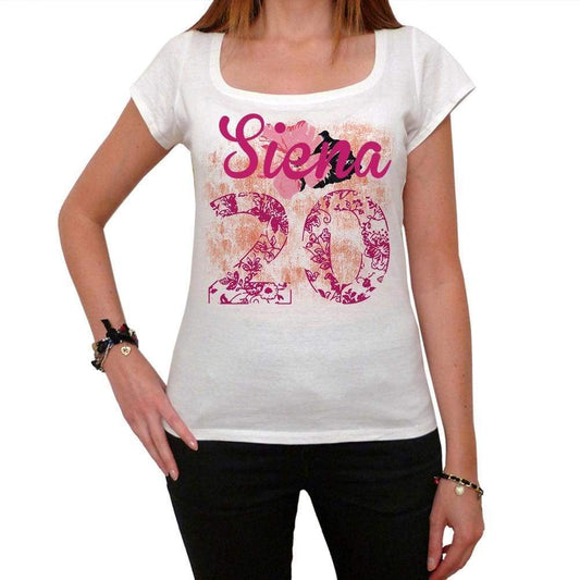 20 Siena Womens Short Sleeve Round Neck T-Shirt 00008 - White / Xs - Casual