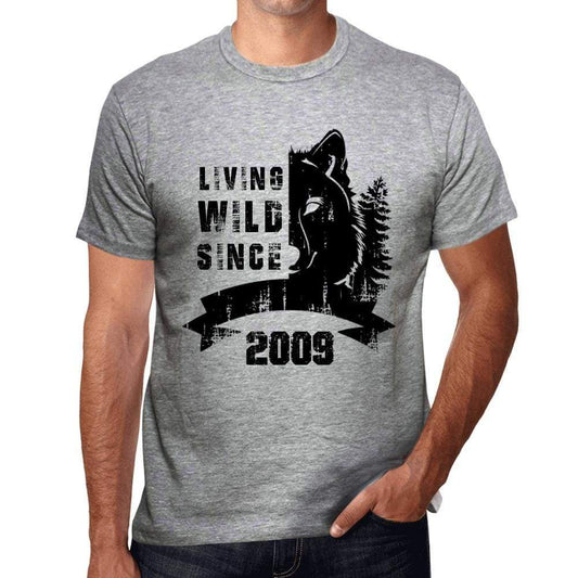 2009 Living Wild Since 2009 Mens T-Shirt Grey Birthday Gift 00500 - Grey / Small - Casual