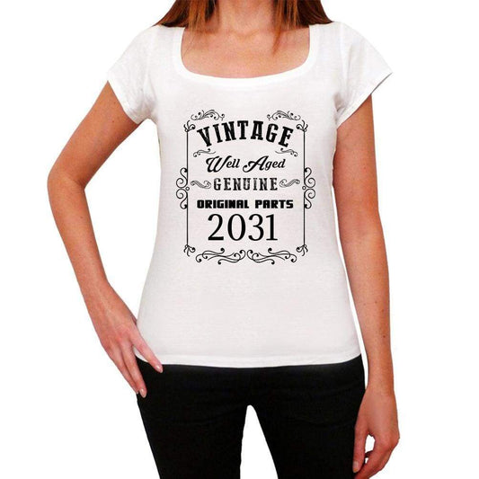 2031 Well Aged White Womens Short Sleeve Round Neck T-Shirt 00108 - White / Xs - Casual