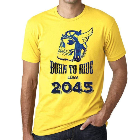 2045, Born to Ride Since 2045 Men's T-shirt Yellow Birthday Gift 00496 - Ultrabasic