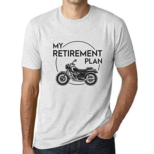 Ultrabasic - Homme T-Shirt Graphique Retirement Plan Imprimé Lettres Noël Cadeau Blanc Chiné