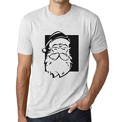 Ultrabasic - Graphique Homme Santa Funny T-Shirt Cadeau Imprimé Tée-Shirt Blanc Chiné