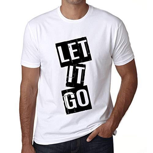 Ultrabasic - Homme T-Shirt Graphique Let it Go T-Shirt Cadeau Lettre d'impression Blanc