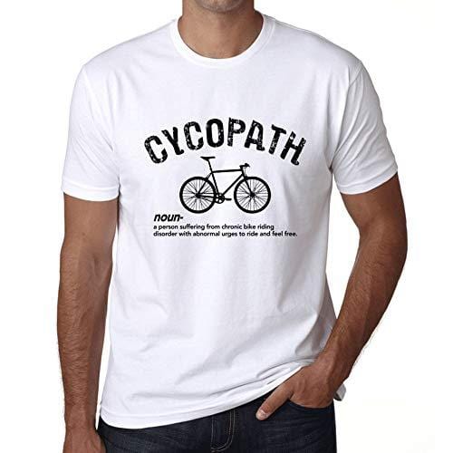 Ultrabasic - Homme T-Shirt Graphique Cycopath Imprimé Lettres Noël Cadeau Blanco