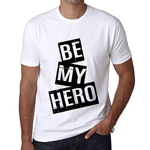 Ultrabasic - Homme T-Shirt Graphique Be My Hero T-Shirt Cadeau Lettre d'impression Blanc