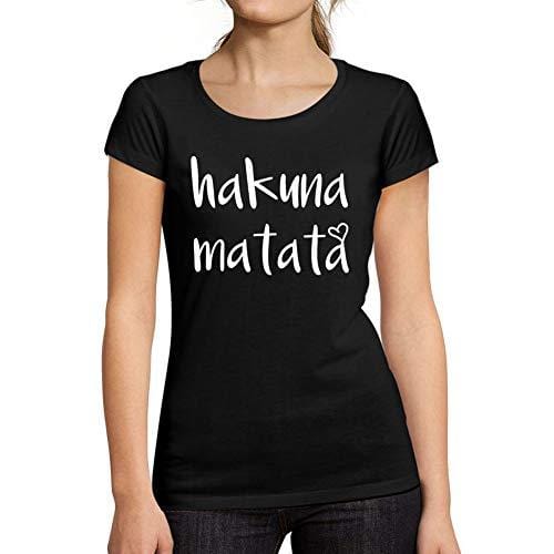 Ultrabasic - T-Shirt Femme Manches Courtes Hakuna Matata Noir Profond
