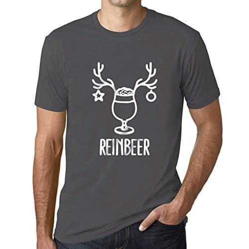 Ultrabasic - Graphique Homme Reinbeer T-Shirt Cadeau Imprimé Tée-Shirt Gris Souris