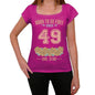 49 Born To Be Free Since 49 Womens T Shirt Pink Birthday Gift 00533 - Pink / Xs - Casual