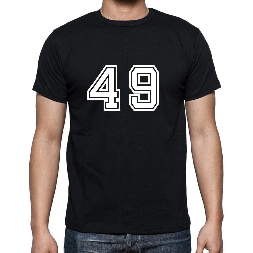 49 Numbers Black Mens Short Sleeve Round Neck T-Shirt 00116 - Casual