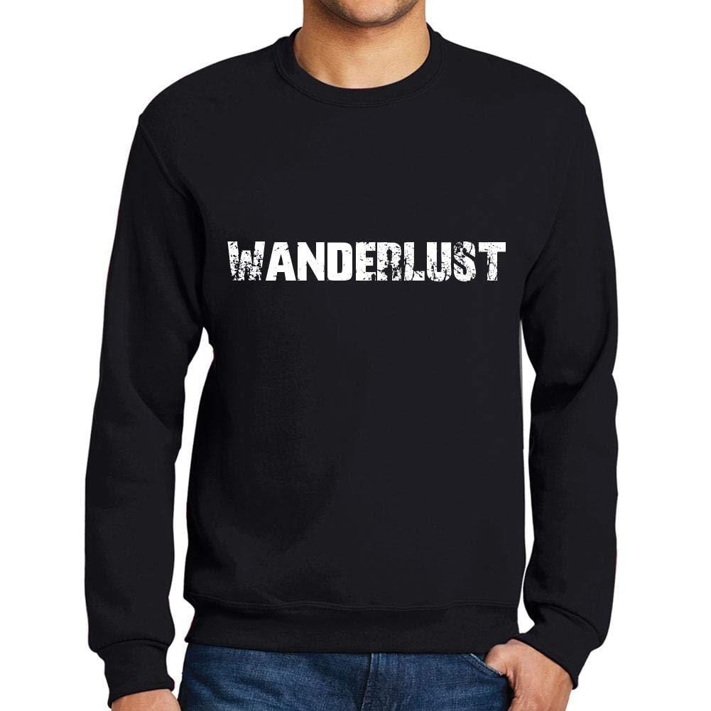 Ultrabasic Homme Imprimé Graphique Sweat-Shirt Popular Words Wanderlust Noir Profond