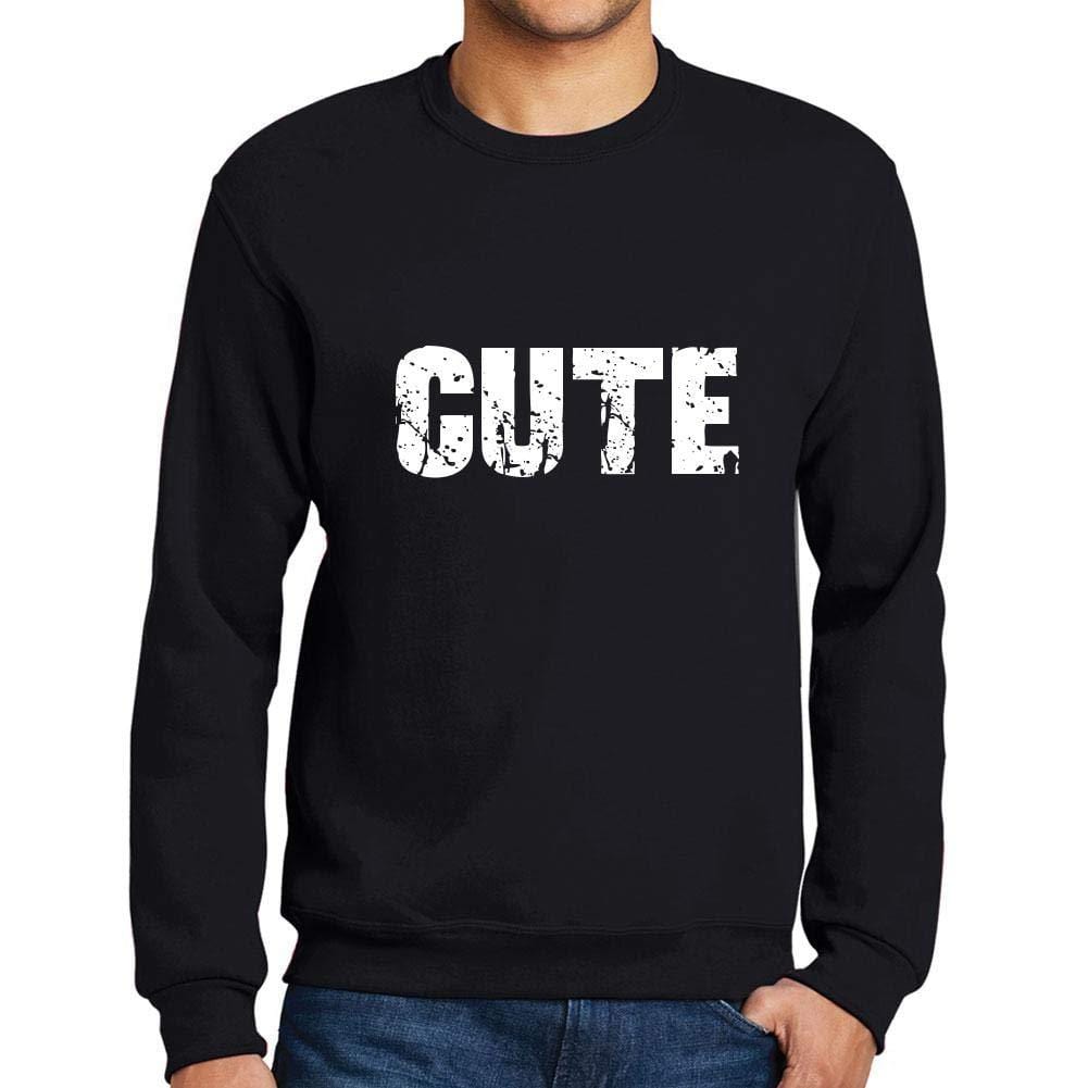 Ultrabasic Homme Imprimé Graphique Sweat-Shirt Popular Words Cute Noir Profond