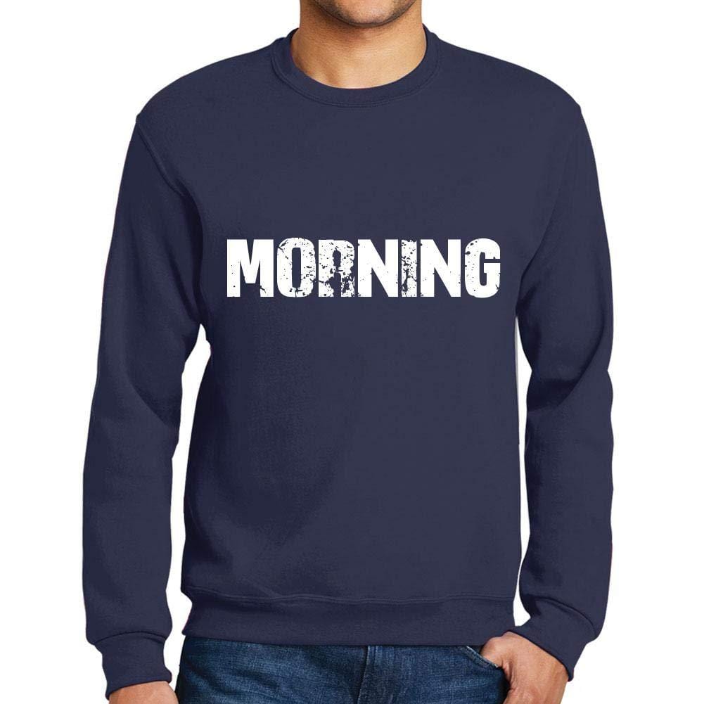Ultrabasic Homme Imprimé Graphique Sweat-Shirt Popular Words Morning French Marine