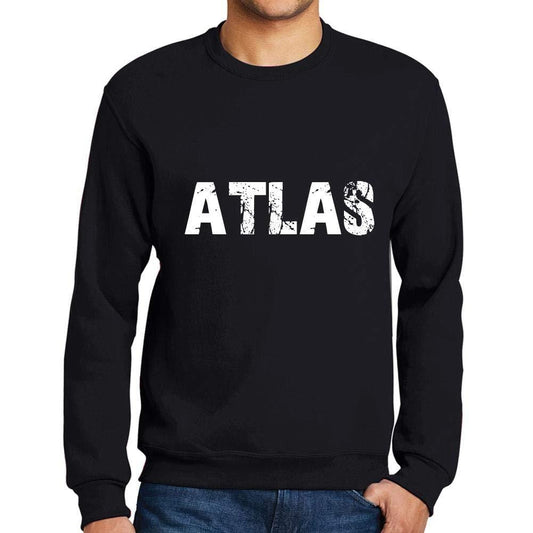 Ultrabasic Homme Imprimé Graphique Sweat-Shirt Popular Words Atlas Noir Profond