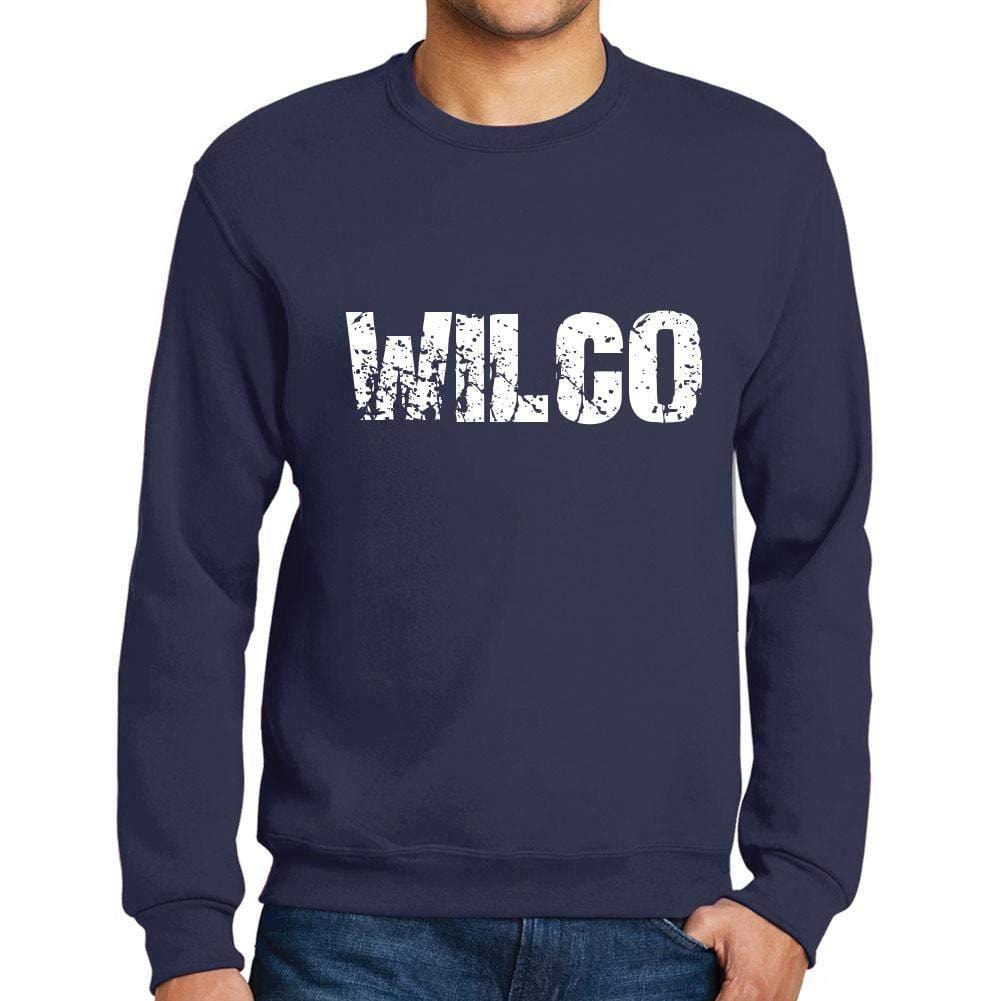 Ultrabasic Homme Imprimé Graphique Sweat-Shirt Popular Words WILCO French Marine