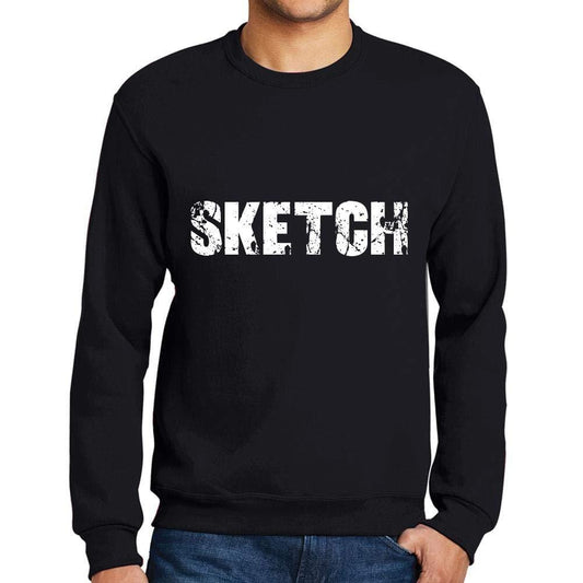 Ultrabasic Homme Imprimé Graphique Sweat-Shirt Popular Words Sketch Noir Profond