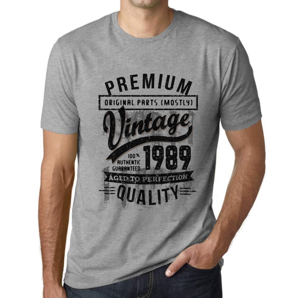 Ultrabasic - Homme Graphique 1989 Aged to Perfection T-Shirt - Cadeau d'anniversaire pour 30 Ans Gris Chiné