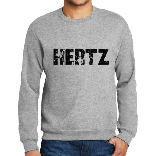 Ultrabasic Homme Imprimé Graphique Sweat-Shirt Popular Words Hertz Gris Chiné