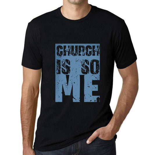 Herren T-Shirt Graphique Church is So Me Noir Profond