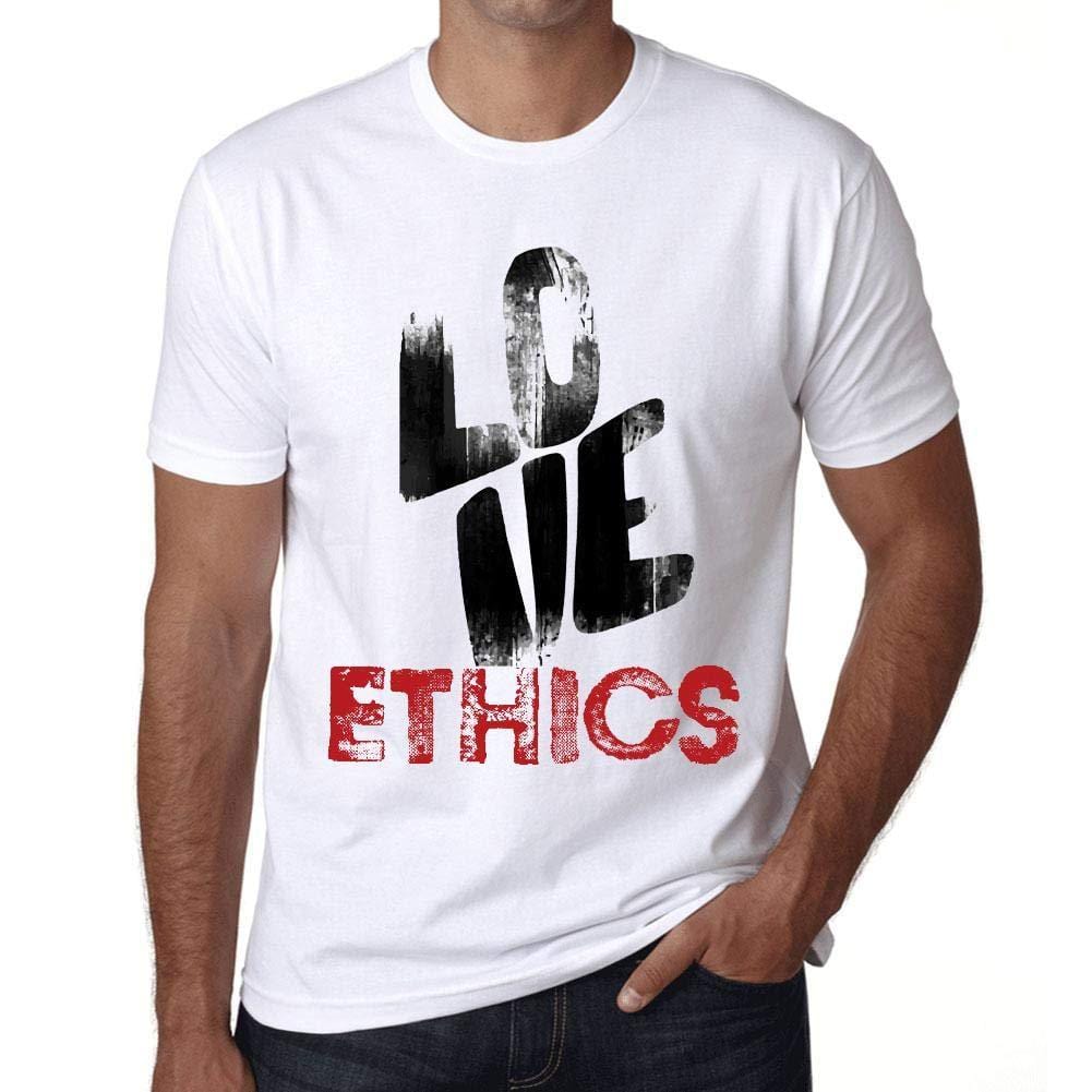 Ultrabasic - Homme T-Shirt Graphique Love Ethics Blanc