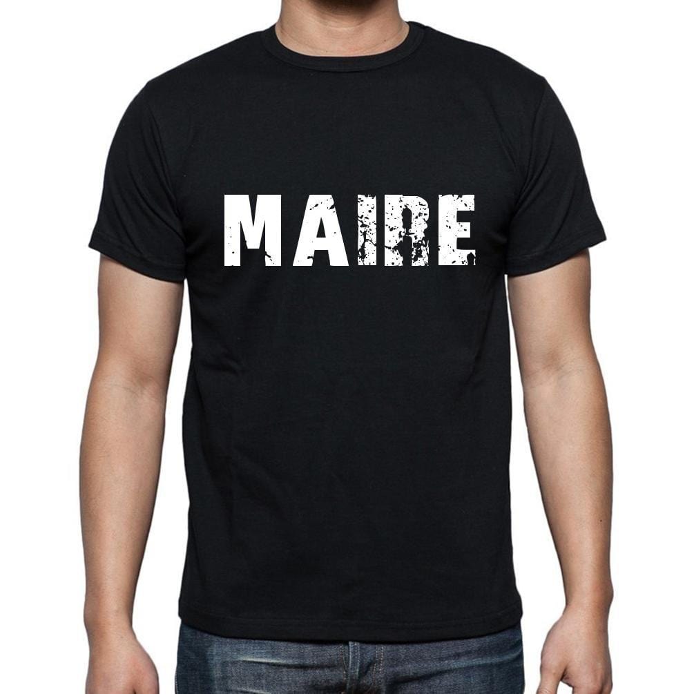 Maire, t-Shirt pour Homme, en Coton, col Rond, Noir