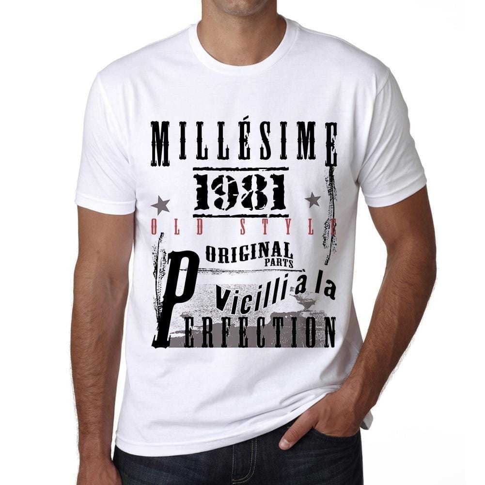 1981,Cadeaux,Anniversaire,Manches Courtes,Blanc,Homme T-Shirt