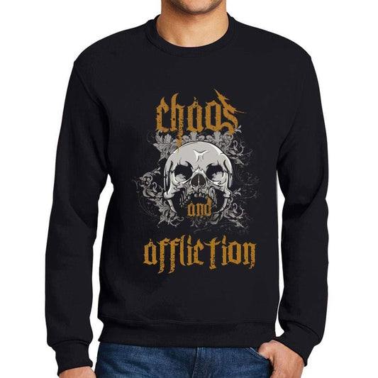 Ultrabasic - Homme Imprimé Graphique Sweat-Shirt Chaos and Affliction Noir Profond