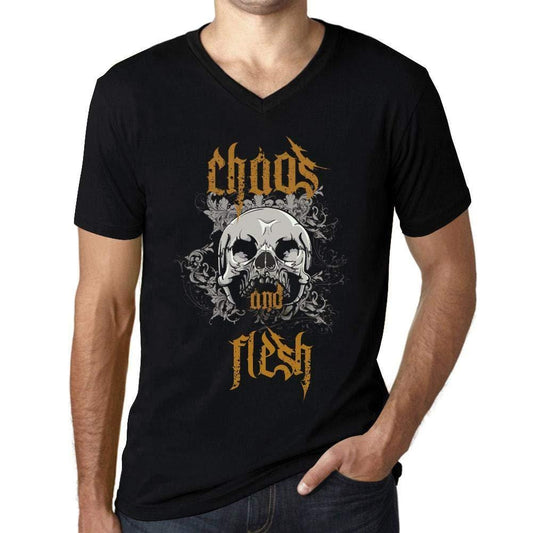 Ultrabasic - Homme Graphique Col V Tee Shirt Chaos and Flesh Noir Profond