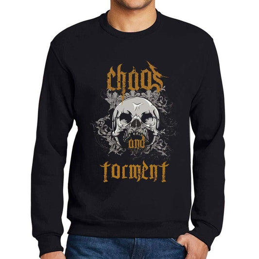 Ultrabasic - Homme Imprimé Graphique Sweat-Shirt Chaos and Torment Noir Profond