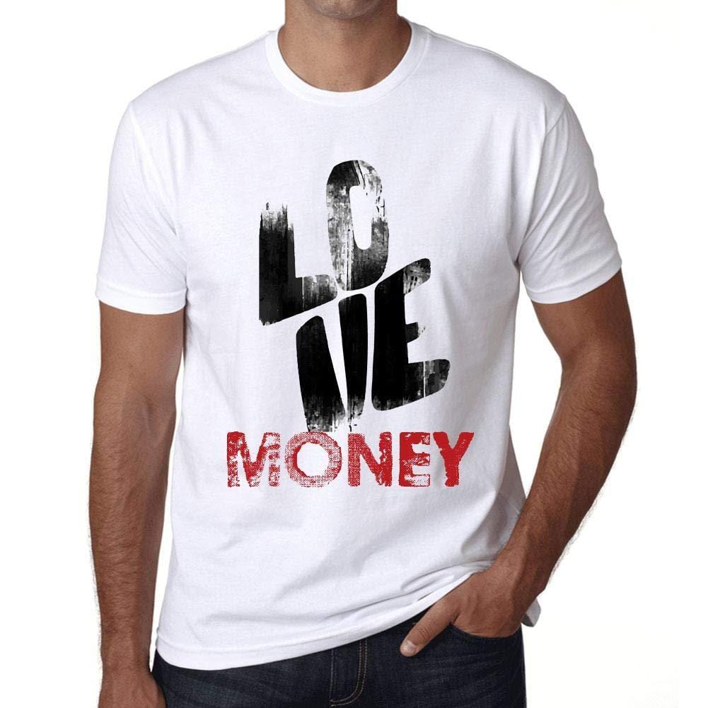 Ultrabasic - Homme T-Shirt Graphique Love Money Blanc