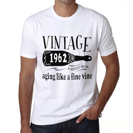 Homme Tee Vintage T Shirt 1962 Aging Like a Fine Wine