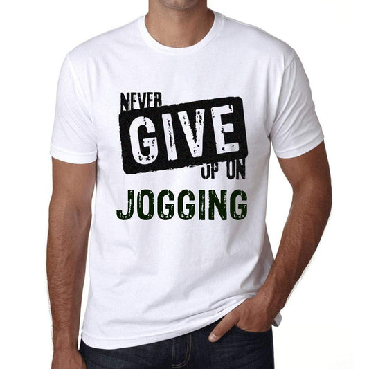 Ultrabasic Homme T-Shirt Graphique Never Give Up on Jogging Blanc