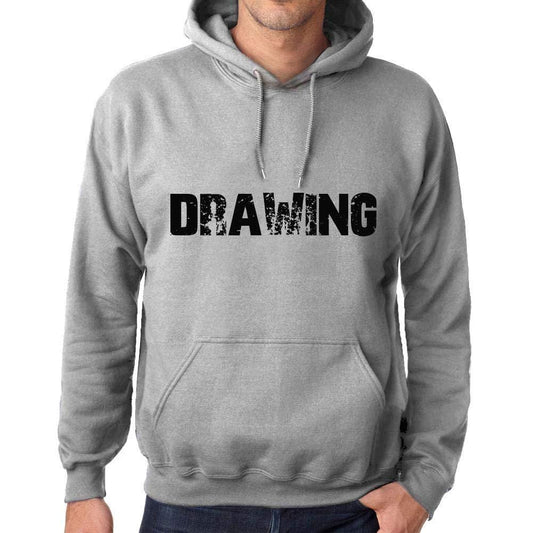 Ultrabasic Homme Femme Unisex Sweat à Capuche Hoodie Popular Words Drawing Gris Chiné