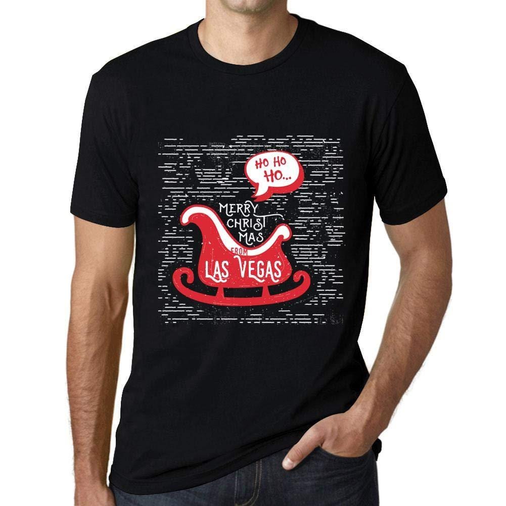 Ultrabasic Homme T-Shirt Graphique Merry Christmas von Las Vegas Noir Profond