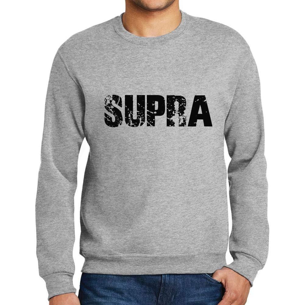 Ultrabasic Homme Imprimé Graphique Sweat-Shirt Popular Words Supra Gris Chiné